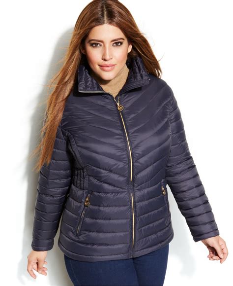 michael kors navy blue puffer coat with belt|michael kors down puffer coat.